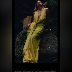 Zara Backless Yellow Maxi Dress